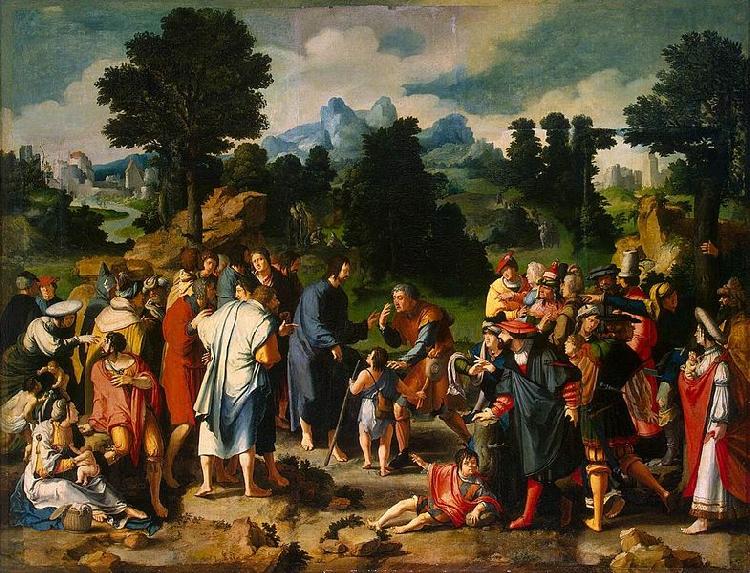 Lucas van Leyden Healing of blind man of Jericho